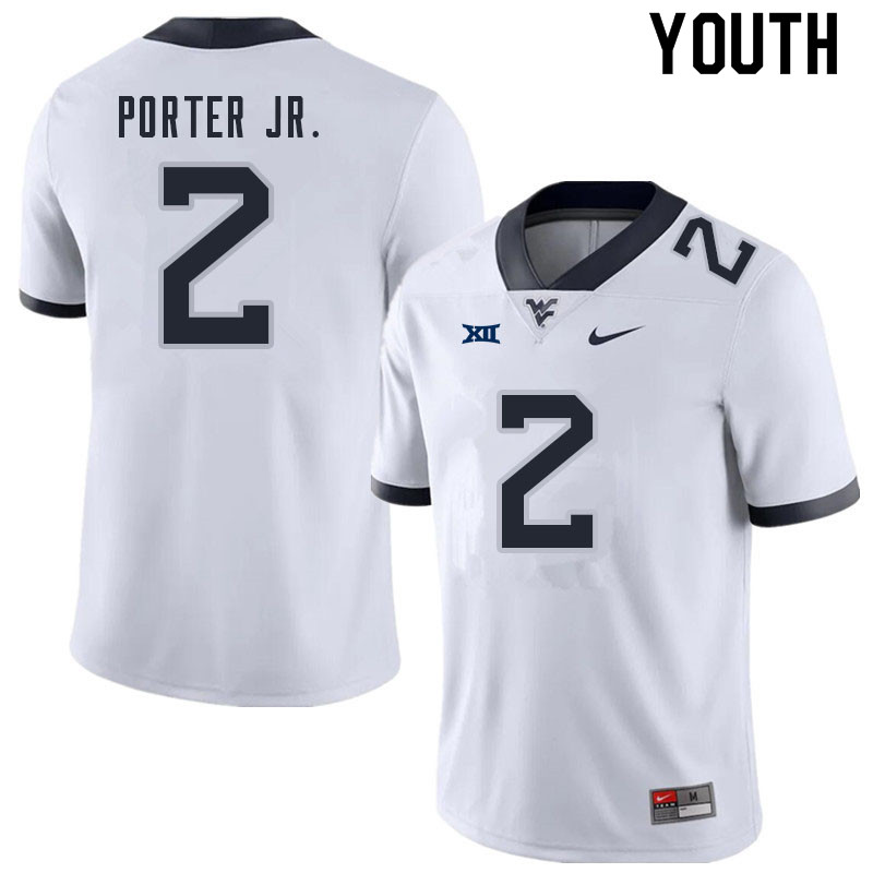 NCAA Youth Daryl Porter Jr. West Virginia Mountaineers White #2 Nike Stitched Football College Authentic Jersey OG23B87ZE